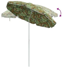 Guarda-sol de Praia vidaXL com Pólo de Alumínio Camuflado 240 cm