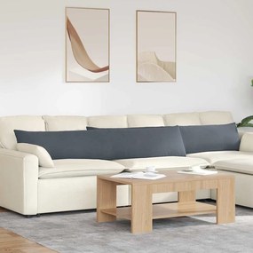 vidaXL Travesseiros de Sofá 2 pcs Cinza Escuro 200 x 40 cm