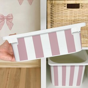 Autocolante para caixa IKEA TROFAST - Riscas cor-de-rosa e brancas