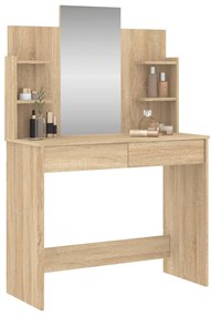 Toucador com espelho 96x39x142 cm cor carvalho sonoma