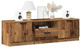 vidaXL Móvel TV madeira antiga 140x35x40 cm madeira trabalhada