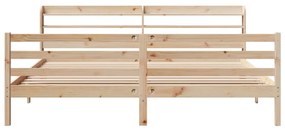 Estrutura de cama com cabeceira 200x200 cm pinho maciço