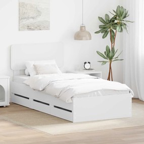 vidaXL Estrutura da Cama Branco 75 x 190 cm Madeira de Engenharia