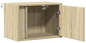 Mesas de cabeceira de parede com luzes LED 2pcs carvalho sonoma