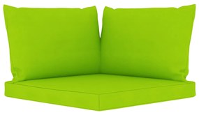 Sofá de jardim 3 lugares com almofadões verde brilhante