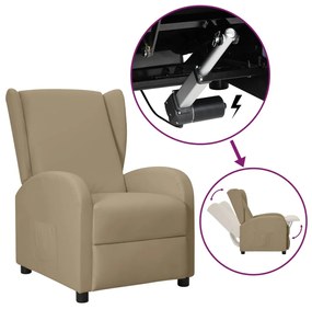 vidaXL Poltrona reclinável elevatória couro artificial cappuccino