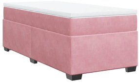 Cama com molas/colchão 90x200 cm veludo rosa