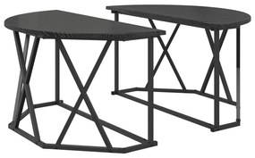 Mesa de Centro vidaXL Preta de Carvalho 80x80x42 cm em Madeira de Enge