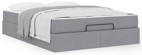Estrutura da Cama Outros Cinzento-claro 160 x 200 cm tecido