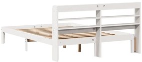 Estrutura de cama c/ cabeceira sem colchão 120x200 cm branco