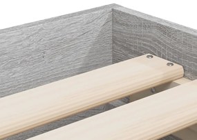 Estrutura de cama c/ gavetas derivados madeira cinza sonoma