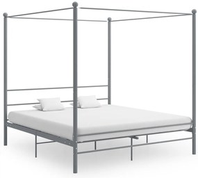 vidaXL Estrutura de cama com dossel 200x200 cm metal cinzento