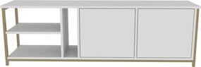 Móvel TV Primrose – Branco e Dourado – 160 cm x 35,3 cm x 50,8 cm
