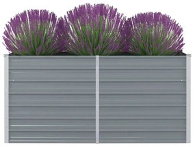 42404 vidaXL Canteiro de jardim elevado 160x80x77cm aço galvanizado cinzento