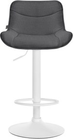 Banco alto em tecido com estrutura branca 85-106 x 49 x 51 cm cinzento escuro