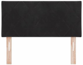 Cabeceira em veludo preto com design de bloco de diamante - 90cm