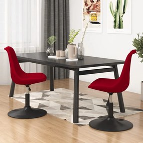 vidaXL Cadeiras de jantar giratórias 2 pcs veludo vermelho