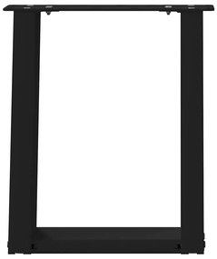 Pés para mesa de centro em formato de U, 2 peças, preto, 38x(42-43) cm