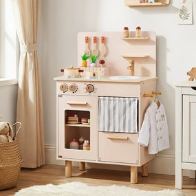 Cozinha Infantil de Brinquedo, 54 x 30,5 x 80,5 cm, Arrumação Integrada, Bege