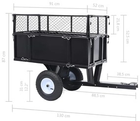 Reboque oscilante para cortador de relva 150 kg de carga