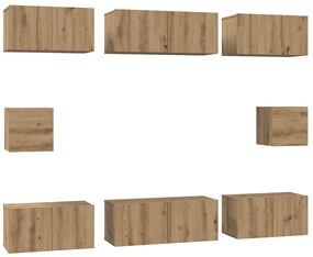 Conjunto de Estantes para TV 8 pcs carvalho artisiano