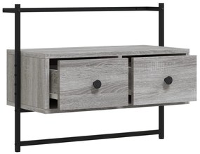 Móvel TV de parede 60,5x30x51 cm deriv. madeira cinzento sonoma