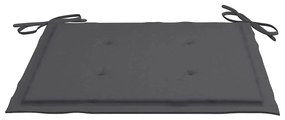 3 pcs conj. jantar dobrável exterior c/ almofadão teca maciça