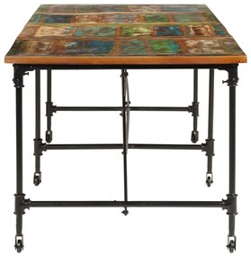 Mesa de jantar 220x90x77 cm madeira recuperada maciça