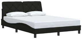 vidaXL Estrutura de cama sem colchão 120x200 cm tecido preto