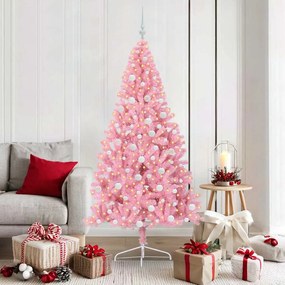 vidaXL Árvore de Natal Artificial Pré-iluminada Rosa 180 cm PVC