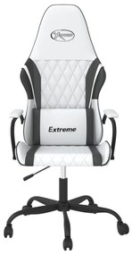 Cadeira gaming couro artificial branco e preto