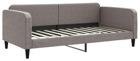 Sofá-cama com gavetão 100x200 cm tecido cinzento-acastanhado