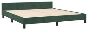 Estrutura de cama sem colchão 160x200 cm veludo verde-escuro