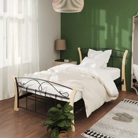 vidaXL Estrutura de cama 100x200 cm metal preto