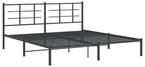 Estrutura de cama com cabeceira 183x213 cm metal preto