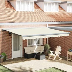 vidaXL Toldo Retrátil Automático Creme 450x300 cm