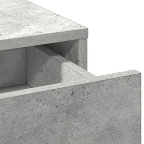 Conjunto de Mesa de Maquilhagem 3 Peças com LED Cinza Concreto Madeira