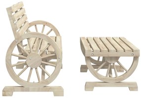 4 pcs conjunto lounge de jardim madeira de abeto maciça
