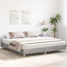 Estrutura de cama sem colchão 160x200 cm sonoma cinzento