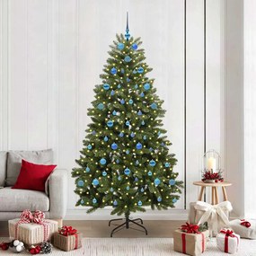 vidaXL Árvore de Natal Artificial Verde 210 cm PVC e Metal