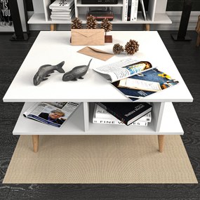 Mesa de Café Akya – Branca – 89cm x 89cm x 44cm