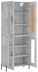 Armário alto 69,5x34x180 cm derivados de madeira cinza cimento