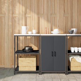 vidaXL Conjunto de Armazenamento de Cozinha 2 pcs Cinzento-escuro