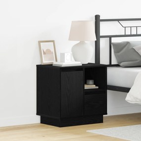 Cômodas de Cabeceira com LED 2 pcs Carvalho Preto 50x34,5x50 cm