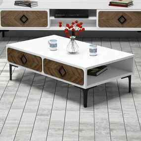 Mesa de Centro Samba – Branco Nogueira – 105x34,6x60 cm