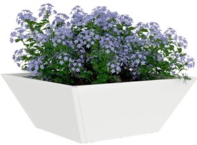 Vasos de Jardim - 5 Peças Brancas (40x40x15 cm) em Plástico