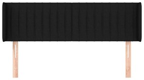 Cabeceira de cama c/ abas tecido 147x16x78/88 cm preto