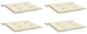 Almofadões p/ cadeiras jardim 4pcs 40x40x3 cm oxford cor creme