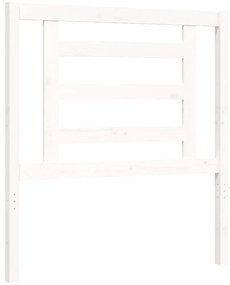 Estrutura cama de solteiro c/ cabeceira madeira maciça branco