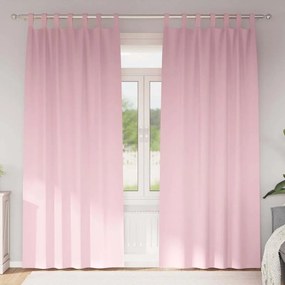vidaXL Cortinas com cortinas 2 pcs Rosa Bebê 245 x 140 cm Poliéster